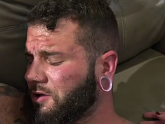 Amateur, Anal, Sucer une bite, Homosexuelle, Cuir, Bureau, Suçant, Plan cul à trois