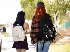 アジア人, 異人種間, キス, キッチン, レズビアン, なめる, オナニー, 女子高生
