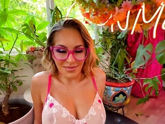 Tetas grandes, Rubia, Mamada, Lencería, Estrella porno, Pov