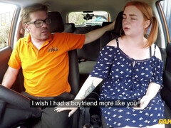 Enthousiasteling, Pijpbeurt, Auto, Gezichtspunt, Roodharige vrouw