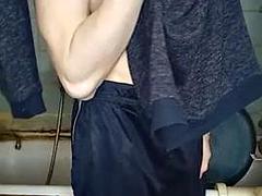 Belleza, Fetiche, Gay, Ruso, Ducha, Flaco, Solo, Camara web