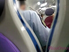 Amateur, Cfnm, Despelote, Masturbación, Al aire libre, Público, Coño, Tren