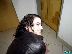 Брюнетки, Член, Кожа, Пирсинг, От первого лица, На публике, Носки, Сиськи