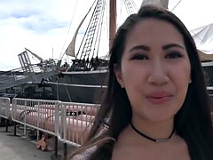 Leie, Asiatisch, Geschnappt, Pov, Öffentlich