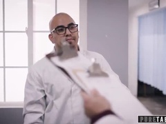 Fertility Doctor Fucks Desperate Blonde MILF in Front of Her Husband - Creampie Scene