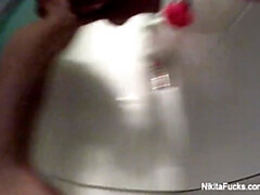 Grosser arsch, Grosse titten, Blondine, Vollbusig, Hd, Mutti, Dusche, Solo