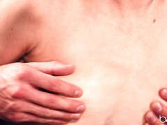 ベッドルーム, フェラチオ, 茶髪の, イく瞬間, ヒール, キス, 剃毛, オッパイの