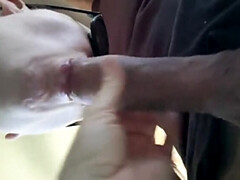 Grosser schwanz, Blasen, Auto, Paar, Spermaladung, Schwanz, Flashen, Öffentlich