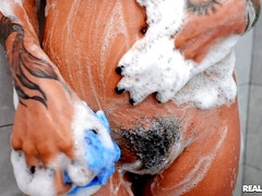 Zwart, Hondjeshouding, Handbeurt, Interraciaal, Realiteit, Geschoren, Douche, Tatoeage