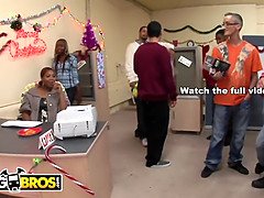 Scarlet pain & Lana Violet team up for a wild Christmas party with busty interracial action!