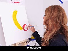 Braunhaarige, Spermaladung, Kehlenfick, Lecken, Milf, Mutti, Muschi, Titten