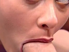 デカチン, ブロンド, フェラチオ, イく瞬間, 淫乱熟女, 妻