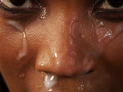 Noire, Sucer une bite, Tir de sperme, Noir ébène, Hd, Jarretelles