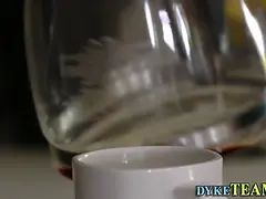 Lesbian cougar masturbating