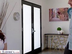 Leie, Amerikanisch, Arsch, Blasen, Freund, Braunhaarige, Masturbation, Muschi