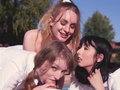 Arsch, Grosser arsch, Blasen, Braunhaarige, Spermaladung, Hd, Natürlichen titten, Titten