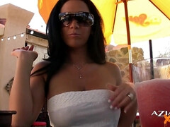 MILF flashing boobs in public bar outdoors - Jayden Jaymes - Jayden Jaymes Talks Titties