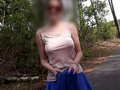 18 años, Chica, Tetas grandes, Despelote, Masturbación, Tetas naturales, Al aire libre, Solo