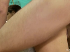 Bruinharig, Sperma shot, Sperma in gezicht, Ondergoed, Tatoeage