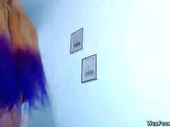 Busty shemale wanking big cock webcam