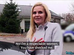 デカ尻, ブロンド, フェラチオ, 車, エロ熟女, チェコ, 淫乱熟女, 母