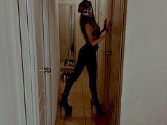 Enthousiasteling, Zwart, Laarzen, Zwart, Fetisj, Latex, Spier, Mager