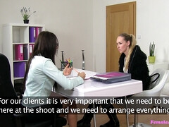 ブロンド, レズビアン, なめる, オフィス, オマンコ, おもちゃ