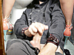 Trampling cock, jack, feet worship