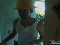Mature Woman Fucks The Builder: Blowjob, Anal  Milf Porn