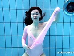 美女, 女, フェティッシュ, 自然山雀, プール, 一人, オッパイの, 水中