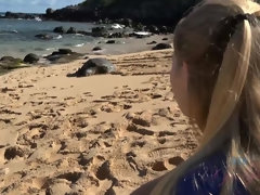 素人, ビーチ, ブロンド, 彼女, 公共, オマンコ, 剃毛, オッパイの