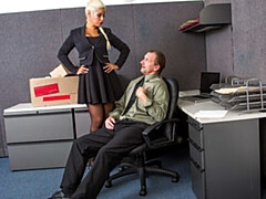 デカ尻, デカチン, デカパイ, ブロンド, フェラチオ, バック, オフィス, オッパイの