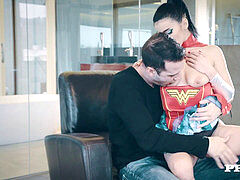 Anal, Gros cul, Sucer une bite, Brunette brune, Nénés