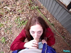 18 años, Chica, Mamada, Morena, Dinero, Al aire libre, Público, Adolescente