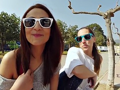 Nana, Gros seins, Sucer une bite, De plein air, Public, Rousse roux