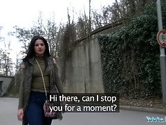 Watch this hot blonde beauty from Serbia get pounded hard and cum in her mouth in public