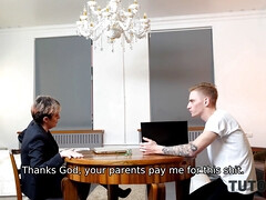 Watch this MILF tutor make her man weak in his knees and give him a mind-blowing blowjob
