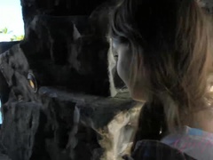 Amateur, Plage, Brunette brune, Éjaculation interne, Petite amie, Poilue, Nénés, Vibromasseur