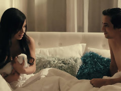 デカパイ, フェラチオ, 茶髪の, なめる, 自然山雀, パーティ, オマンコ, スペイン人