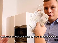 Blondine, Blasen, Geschnappt, Betrug, Europäisch, Hd, Ehemann, Pov