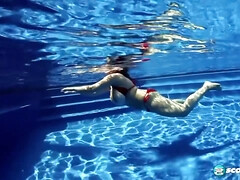 デカパイ, ビキニ, フェラチオ, 女, Hd, アウトドア, 一人, オッパイの