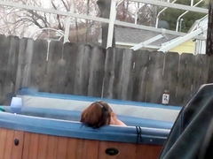 Leie, Blasen, Braunhaarige, Hd, Im freien, Dusche