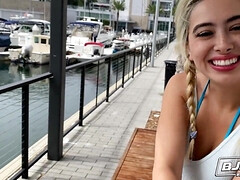 Hot busty blonde Chloe Surreal sucks a big dick - POV deepthroat with monster tits babe