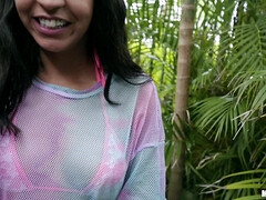 Revealing Sweet Chick Vienna - perky tits brunette Vienna Black rides big cock outdoors