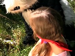 Naughty girl tied up and fucked by a panda