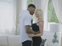 デカパイ, ブロンド, バック, 食べ物, ゲーム, 異人種間, オマンコ, 馬乗り