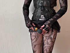 Crossdresser, Fetisch, Lingerie, Masturbation, Transfrau, Solo, Spielzeuge, Vibrator
