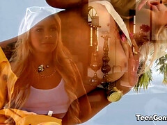 Tetas grandes, Rubia, Mamada, Corridas, Sexo duro, Al aire libre, Adolescente, Tetas