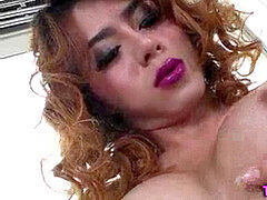 Aziatisch, Sperma shot, Ladyboy, Ondergoed, Masturbatie, Shemale, Alleen