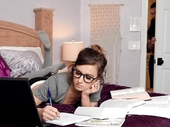 Brunette brune, Mixte, Collège université, Lunettes, Léchez, Chatte